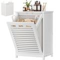 Bamboo Tilt Out Laundry Hamper Cabinet with 15.5 Gal Removable Liner Bag