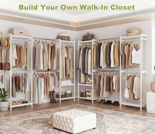 Bamboo Closet System, 71"-91" Expandable Clothing Rack