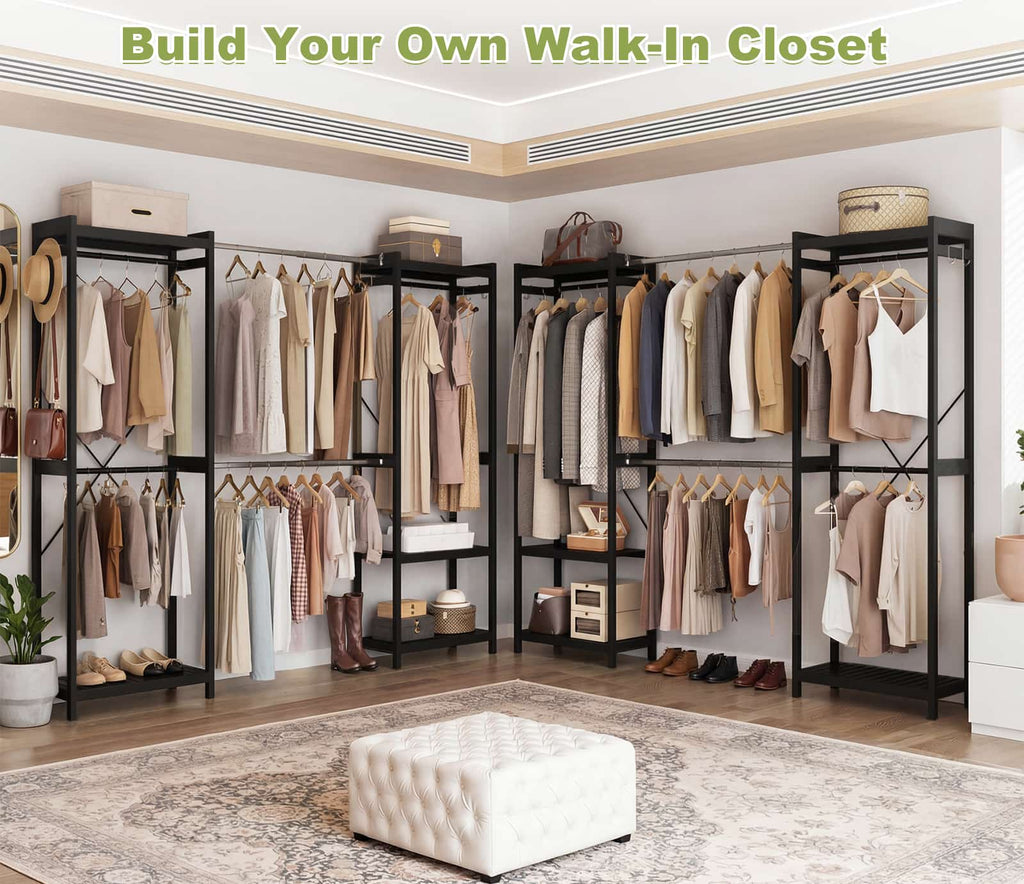 Bamboo Closet System, 71"-91" Expandable Clothing Rack