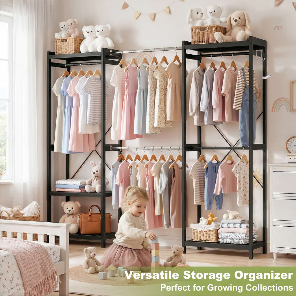Bamboo Closet System, 71"-91" Expandable Clothing Rack