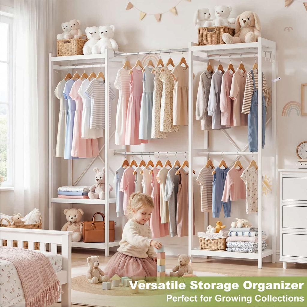 Bamboo Closet System, 71"-91" Expandable Clothing Rack
