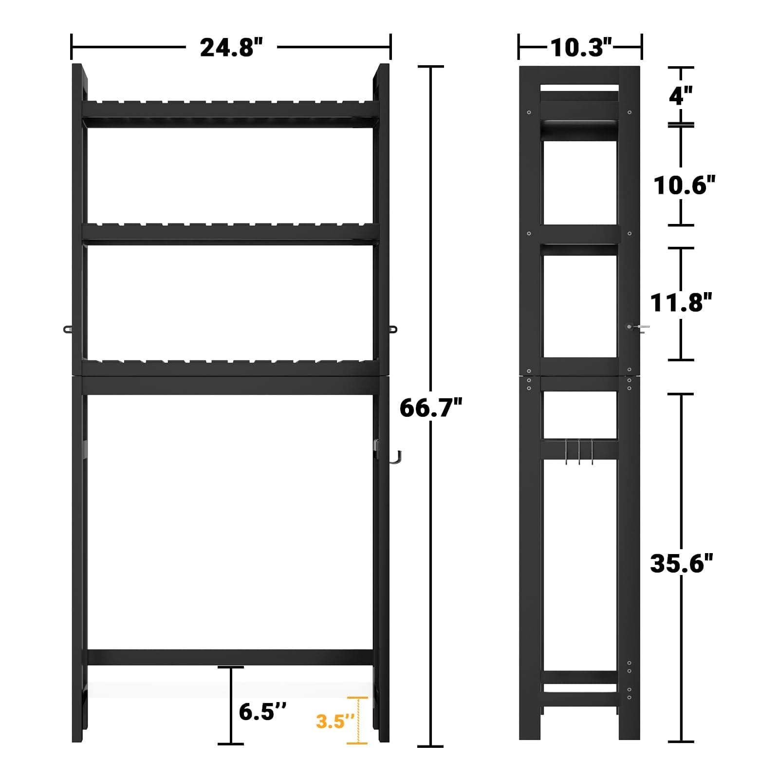 3-Tier Over The Toilet Storage, Bamboo Over Toilet Bathroom Organizer Rack