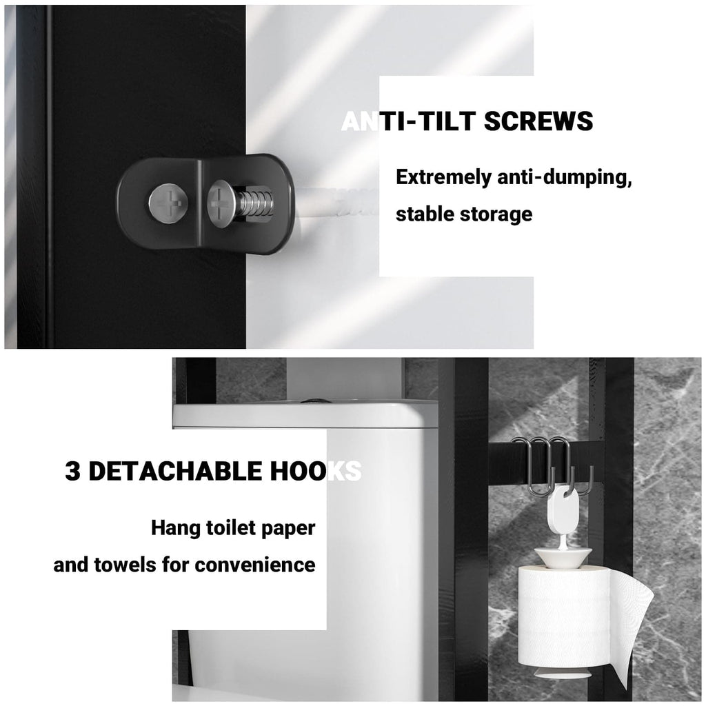 3-Tier Over The Toilet Storage, Bamboo Over Toilet Bathroom Organizer Rack