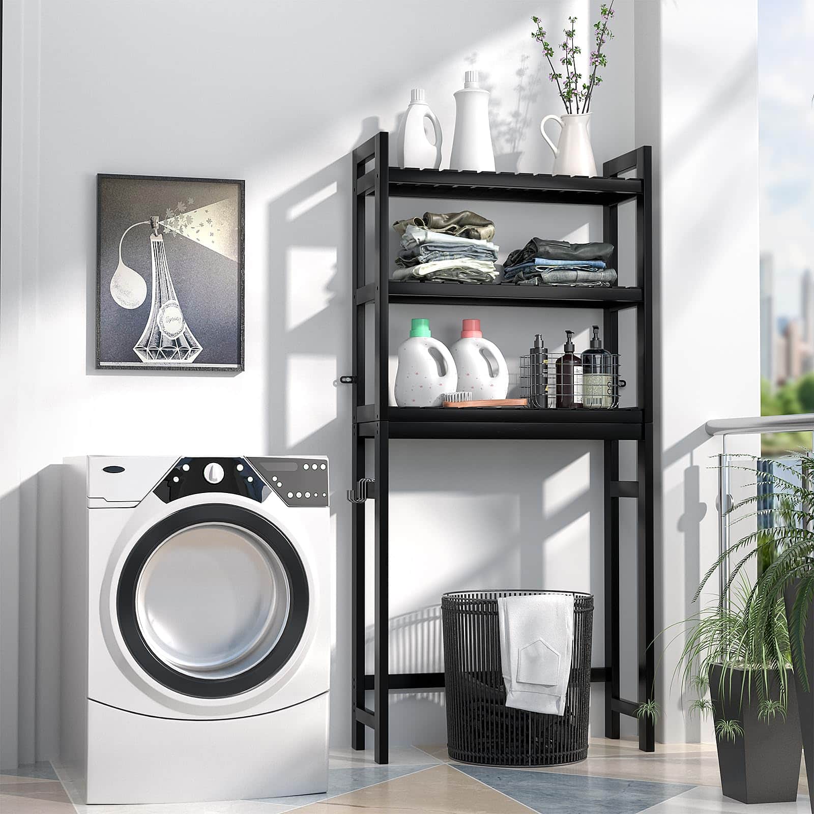 3-Tier Over The Toilet Storage, Bamboo Over Toilet Bathroom Organizer Rack