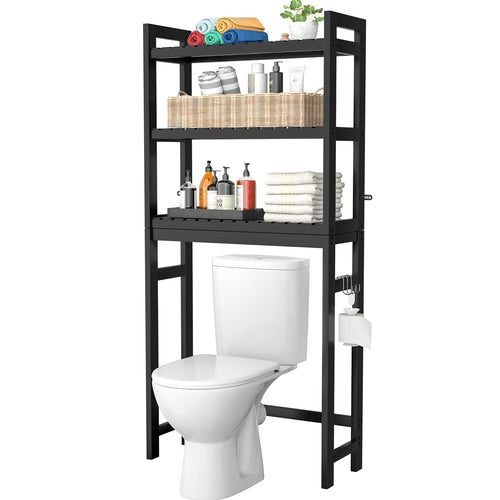 3-Tier Over The Toilet Storage, Bamboo Over Toilet Bathroom Organizer Rack