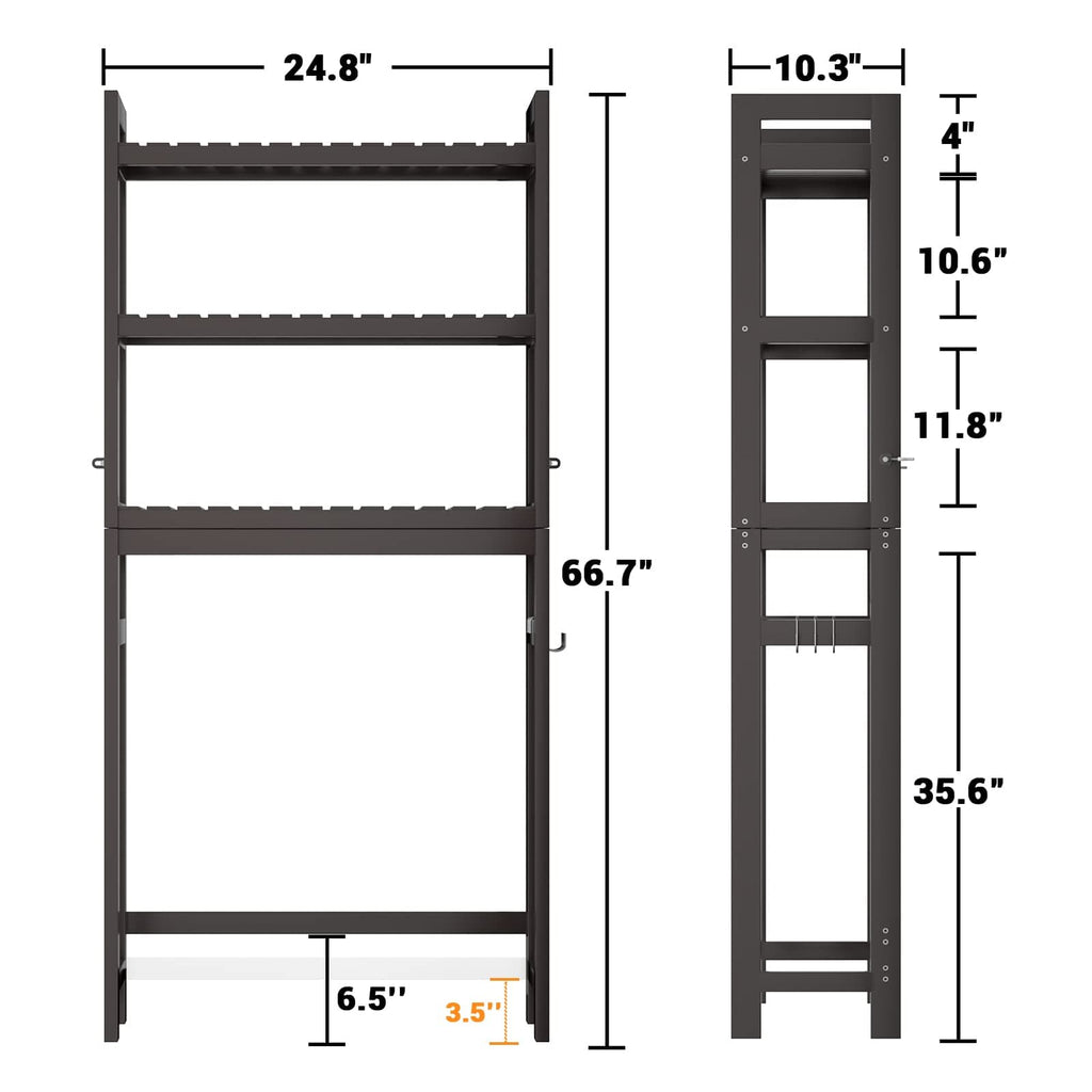 3-Tier Over The Toilet Storage, Bamboo Over Toilet Bathroom Organizer Rack