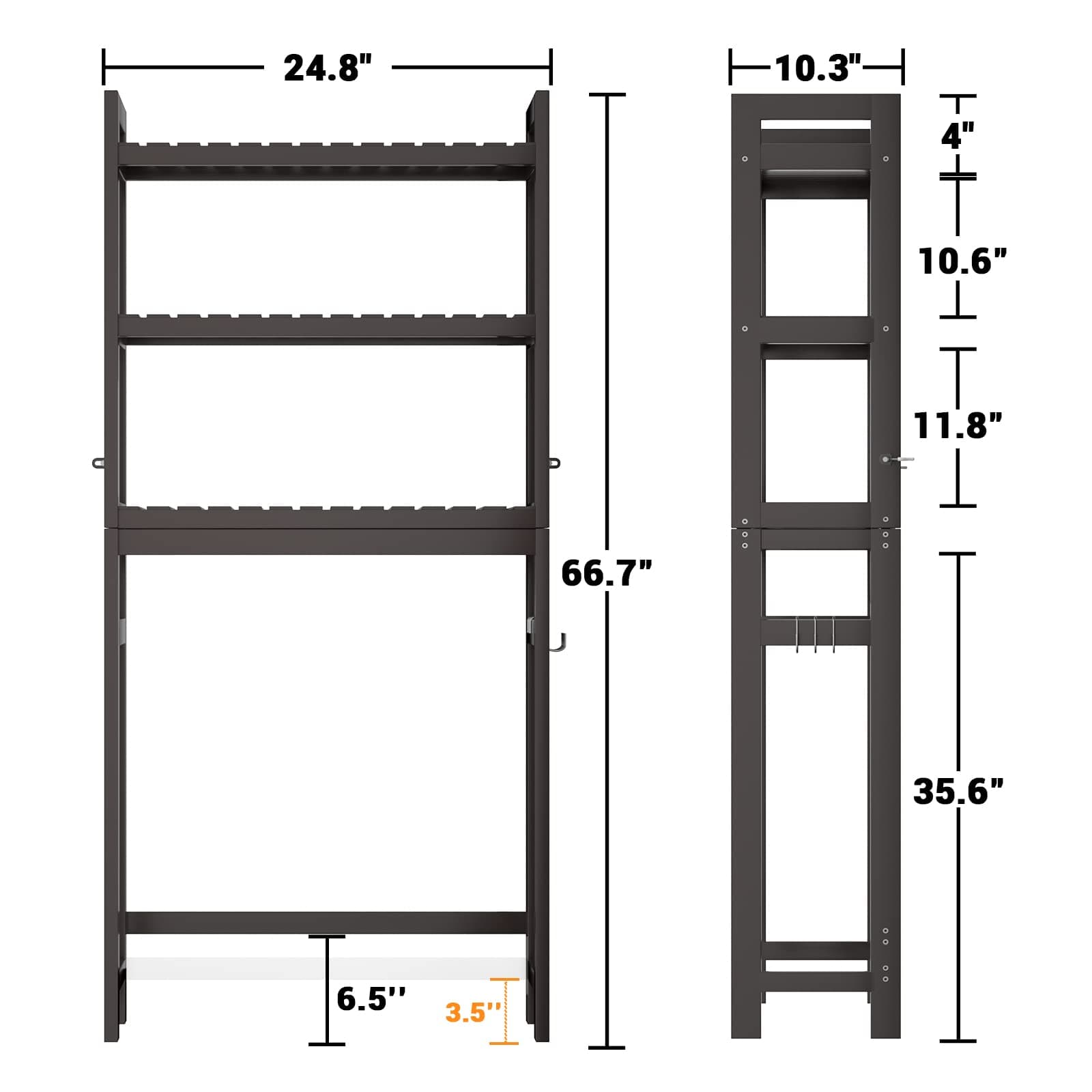 3-Tier Over The Toilet Storage, Bamboo Over Toilet Bathroom Organizer Rack