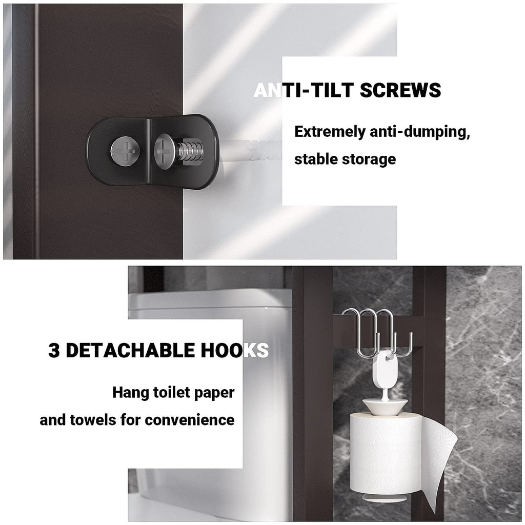 3-Tier Over The Toilet Storage, Bamboo Over Toilet Bathroom Organizer Rack