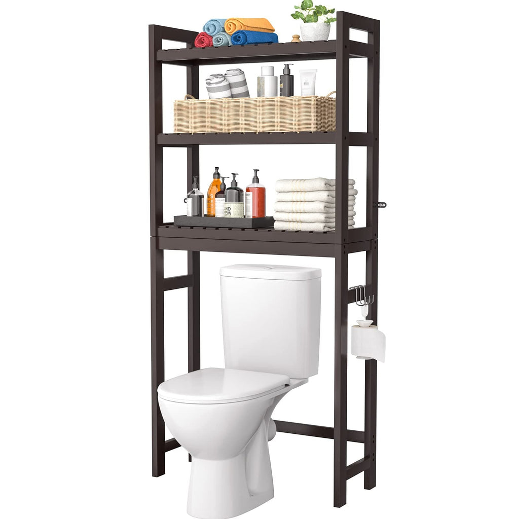 3-Tier Over The Toilet Storage, Bamboo Over Toilet Bathroom Organizer Rack