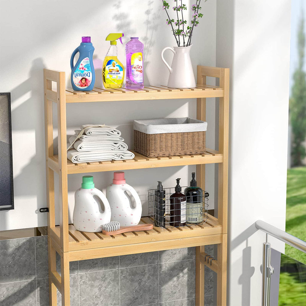 3-Tier Over The Toilet Storage, Bamboo Over Toilet Bathroom Organizer Rack