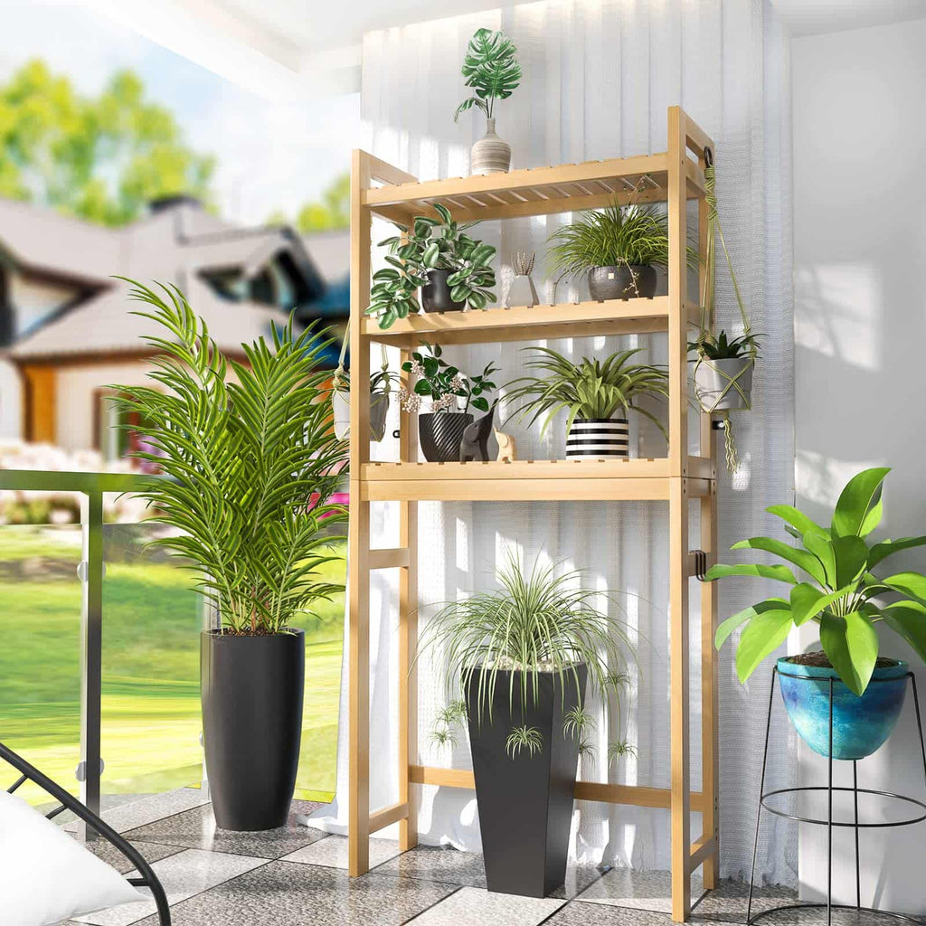 3-Tier Over The Toilet Storage, Bamboo Over Toilet Bathroom Organizer Rack