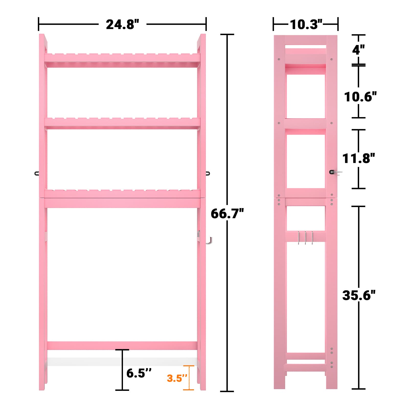 3-Tier Over The Toilet Storage, Bamboo Over Toilet Bathroom Organizer Rack