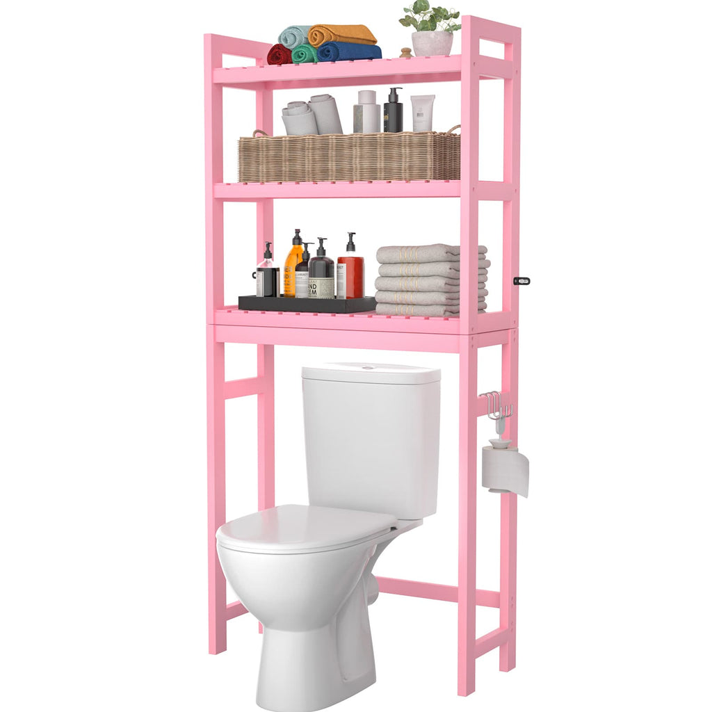 3-Tier Over The Toilet Storage, Bamboo Over Toilet Bathroom Organizer Rack