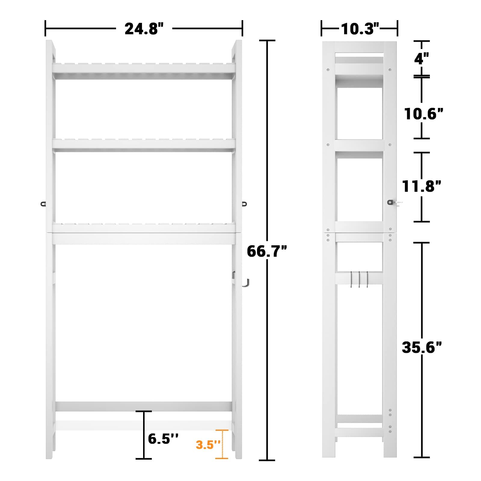 3-Tier Over The Toilet Storage, Bamboo Over Toilet Bathroom Organizer Rack